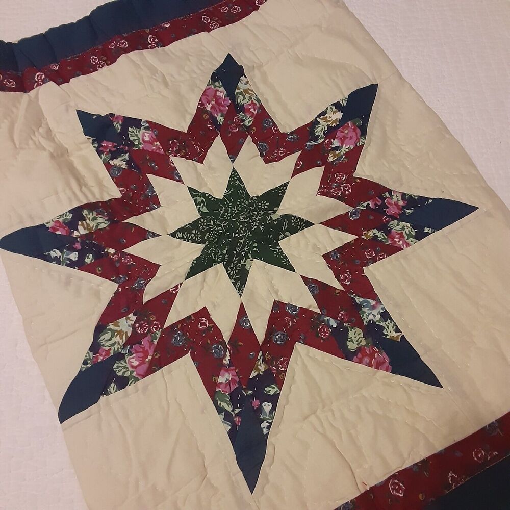 Handcrafted Patchwork Blazing Star Pillow Sham 30 x 24Americana
